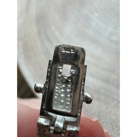 Gold Tone Link Sterling Bracelet Modern Minimalist - Picture 4 of 6